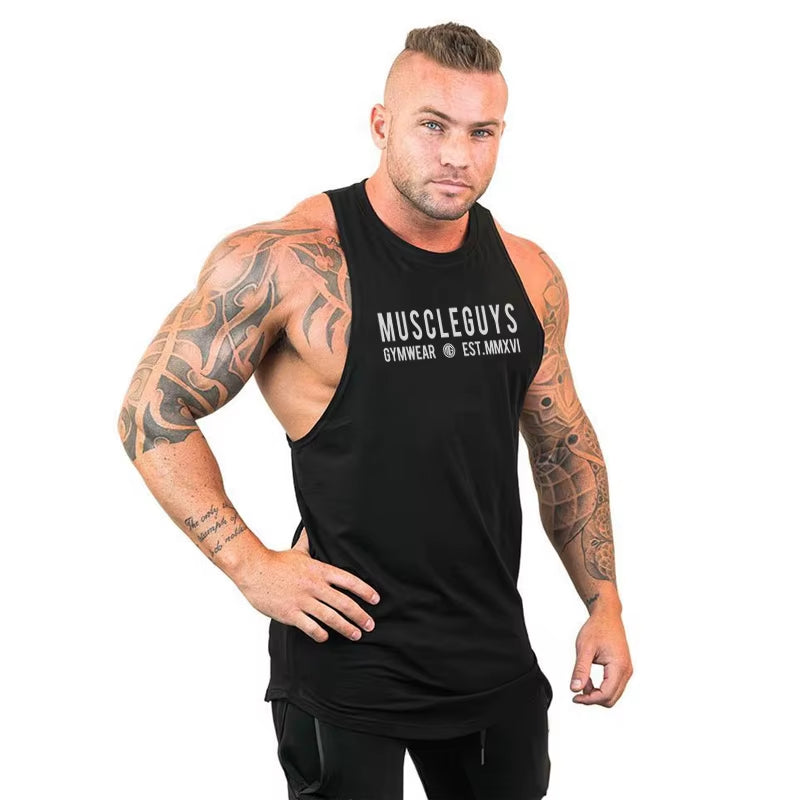 New Fashion Cotton Sleeveless Shirts Gym Hooded Tank Top Men Fitness Vest Solid Bodybuilding Singlets Workout Tanktop Men