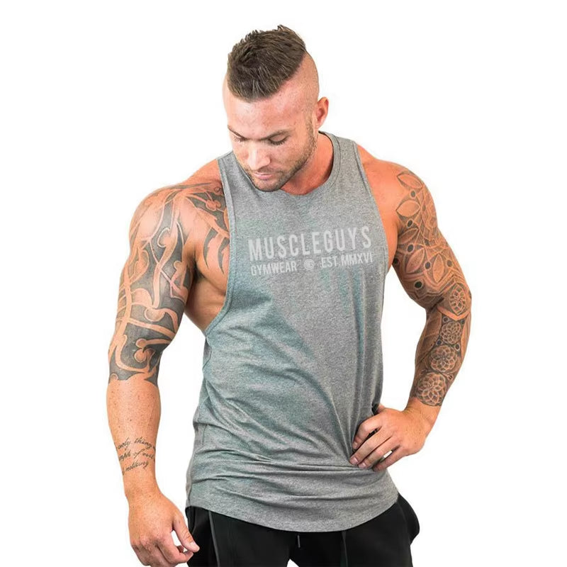 New Fashion Cotton Sleeveless Shirts Gym Hooded Tank Top Men Fitness Vest Solid Bodybuilding Singlets Workout Tanktop Men